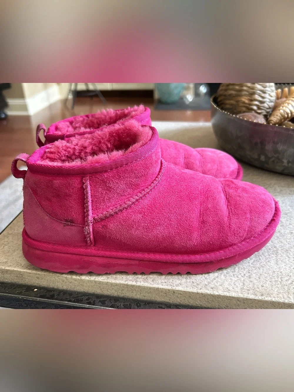 UGG Classic Ultra Mini Fuchsia Boots Sz 4 1130750K